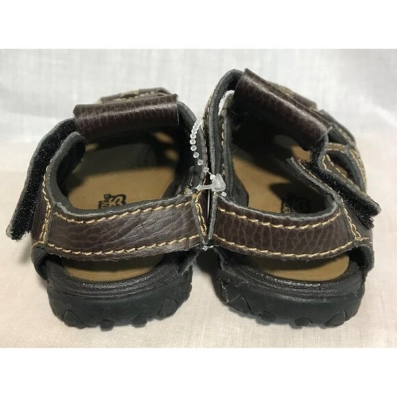 Toddler Fisherman Sandals Size 3W Teeny Toes Brown Leather Adjustable - Picture 4 of 10